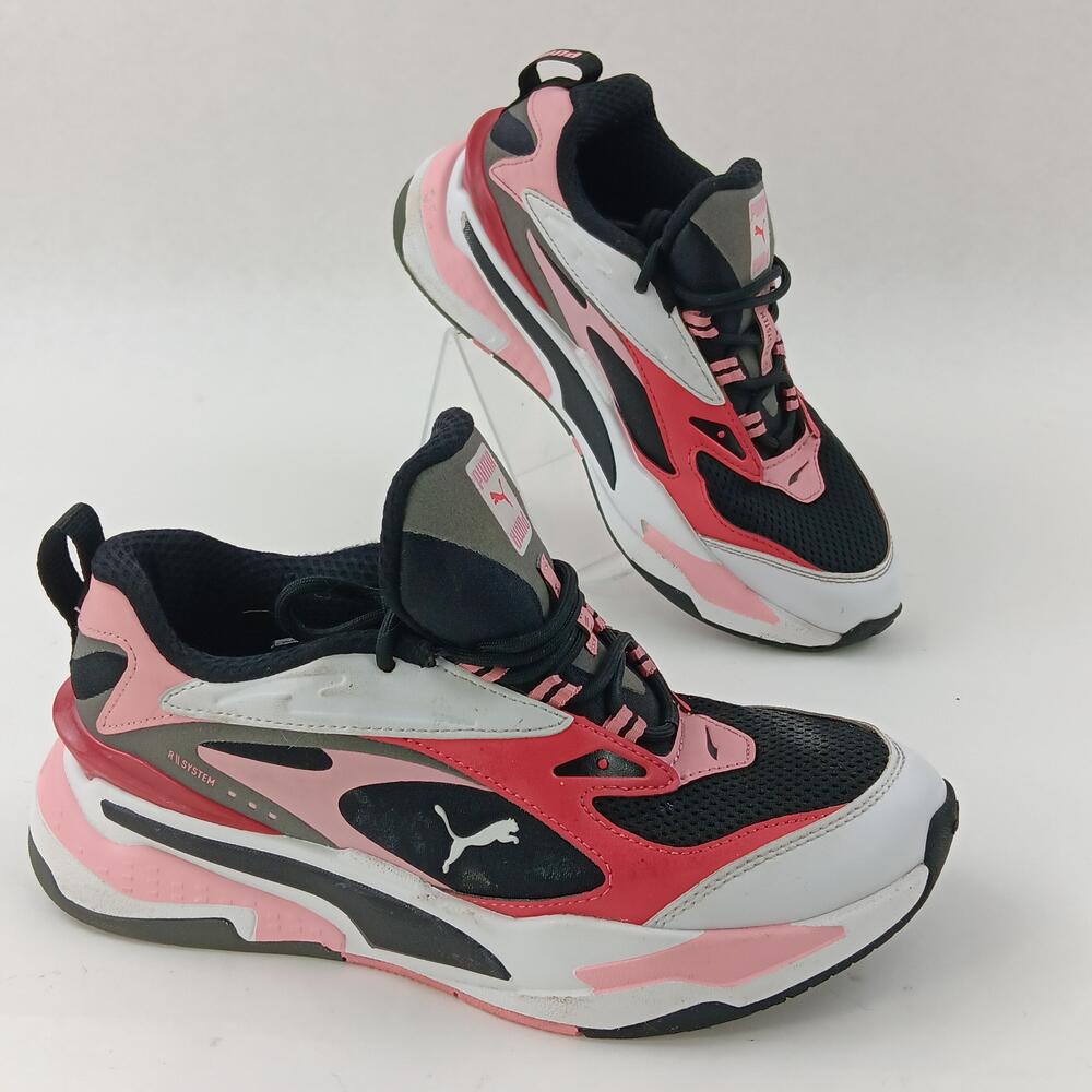 Puma Shoes Kids Size 5.5C Pink Black White RS System Running Sneakers 375696-11